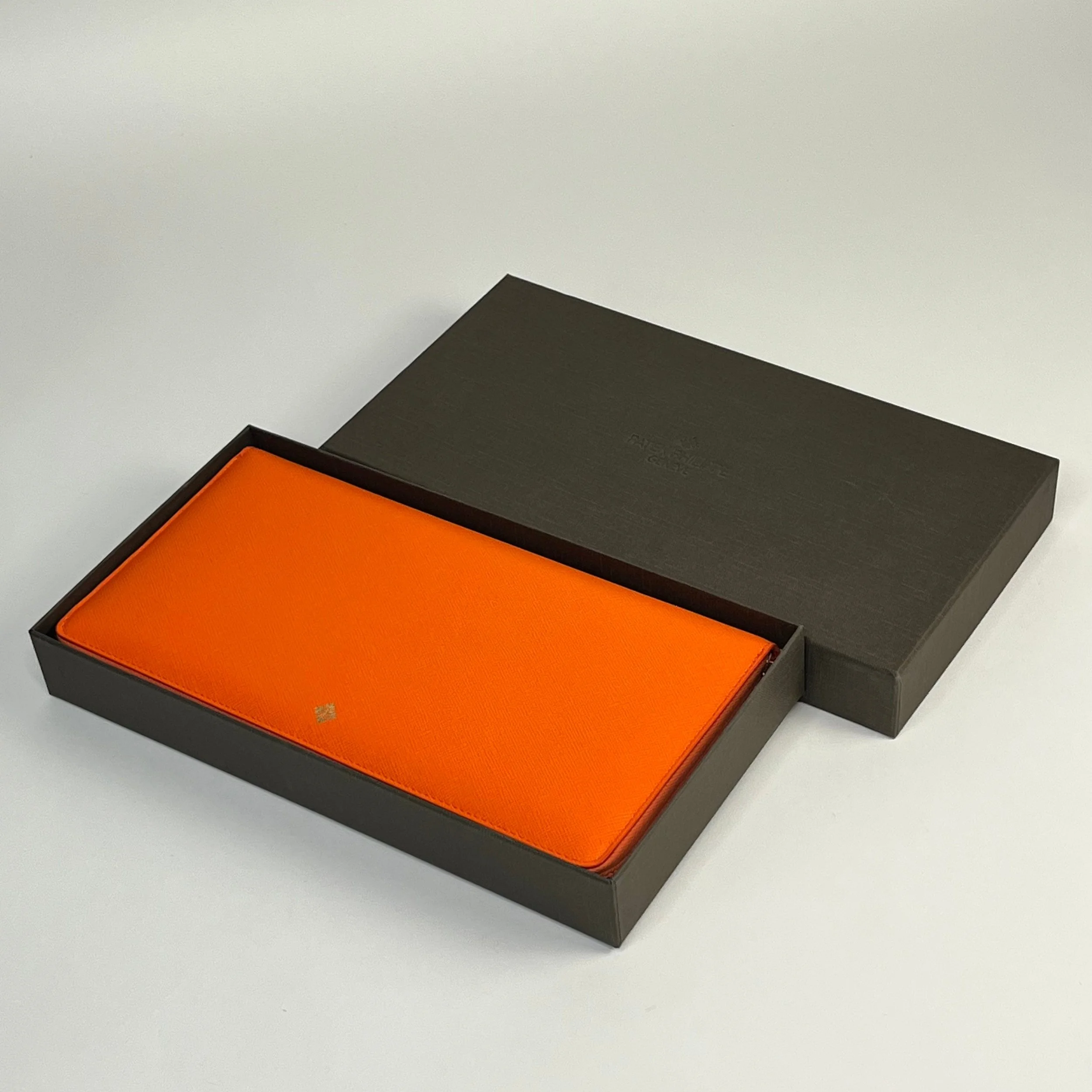 Patek Philippe Orange Leather Travel Wallet & Passport Holder Set